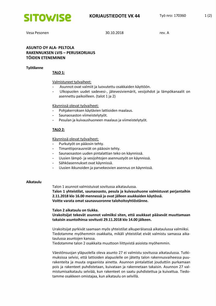 Korjaustiedote vko 441